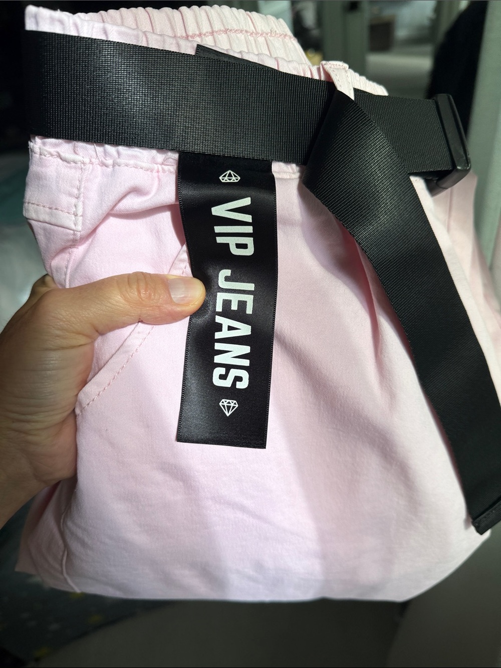 VIP Light Pink🌸Cargo Joggers with Black Belt